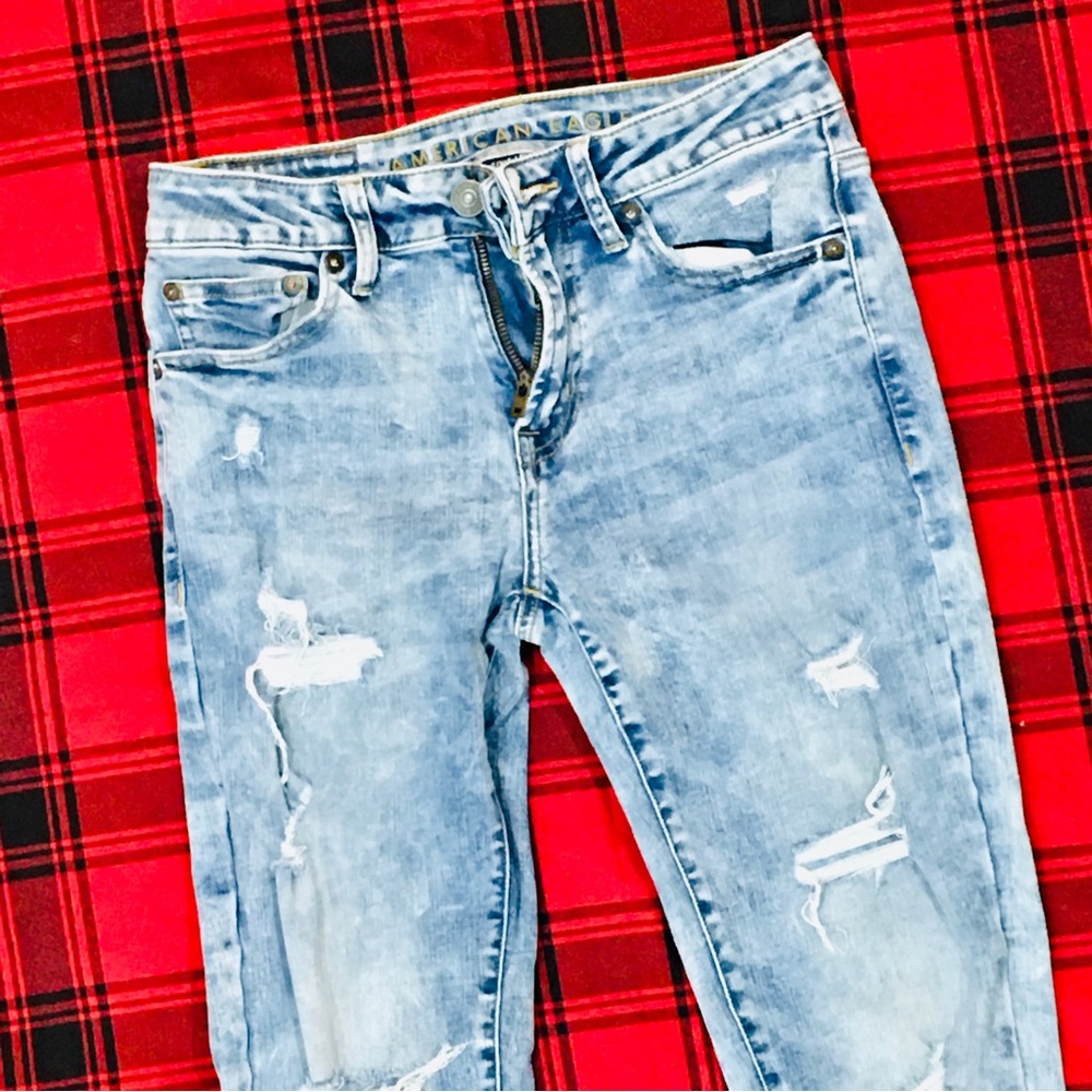 Acid wash denim jeans - American Eagle - next level stretch -  skinny di…